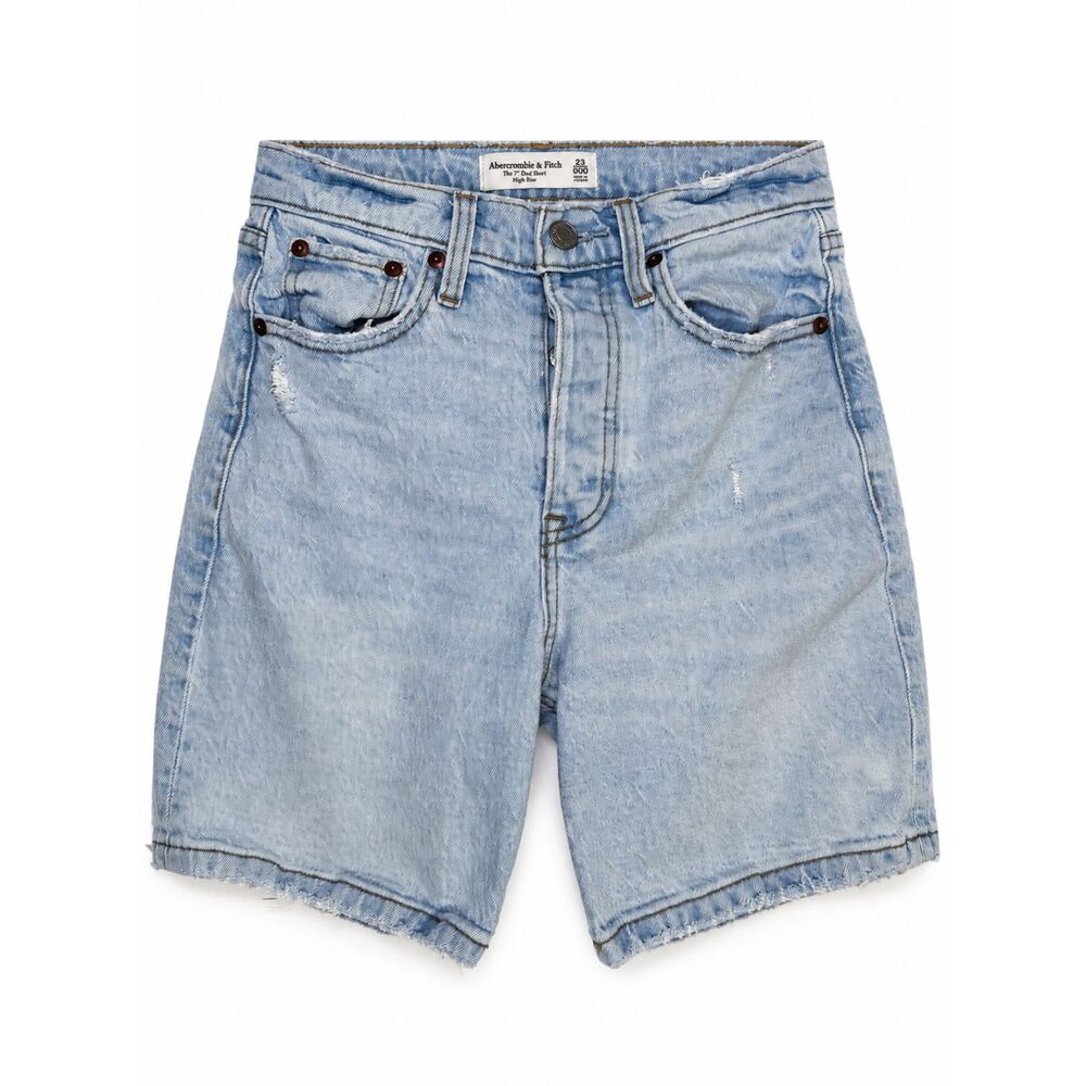 Abercrombie & Fitch 7” Dad Shorts High Rise Light Wash Denim Size 23/000